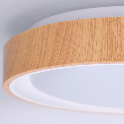 Brilagi - LED-Deckenleuchte FLOCO LED/24W/230V Ø 30 cm Holzdekor/Weiß