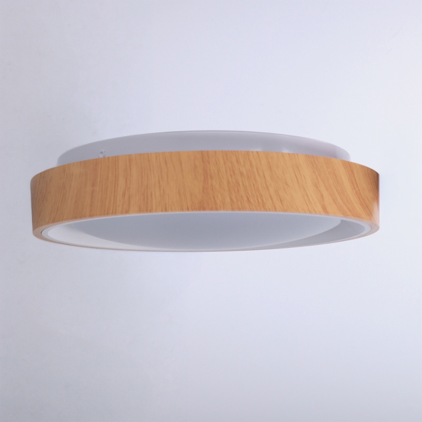 Brilagi - LED-Deckenleuchte FLOCO LED/24W/230V Ø 30 cm Holzdekor/Weiß