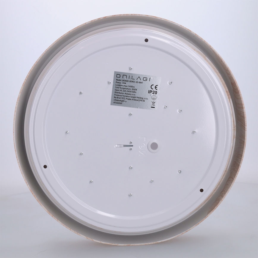 Brilagi - LED-Deckenleuchte FLOCO LED/24W/230V Ø 30 cm Holzdekor/Weiß