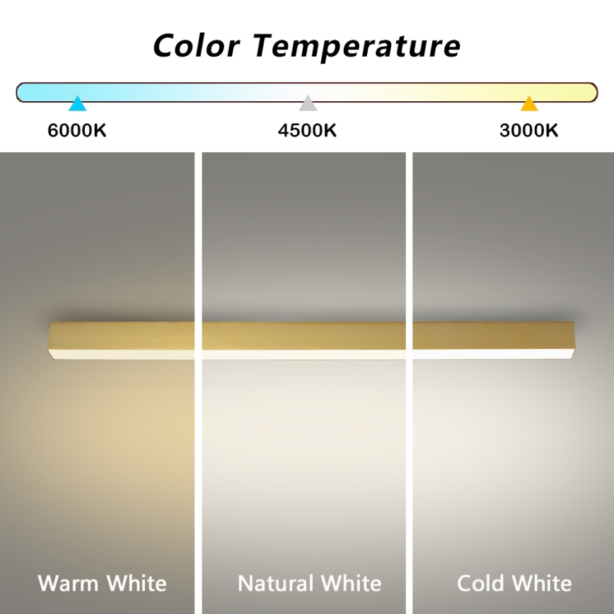 Brilagi - LED Badezimmer-Deckenleuchte SLEEKLINE LED/40W/230V 3000/4500/6000K goldfarben IP44