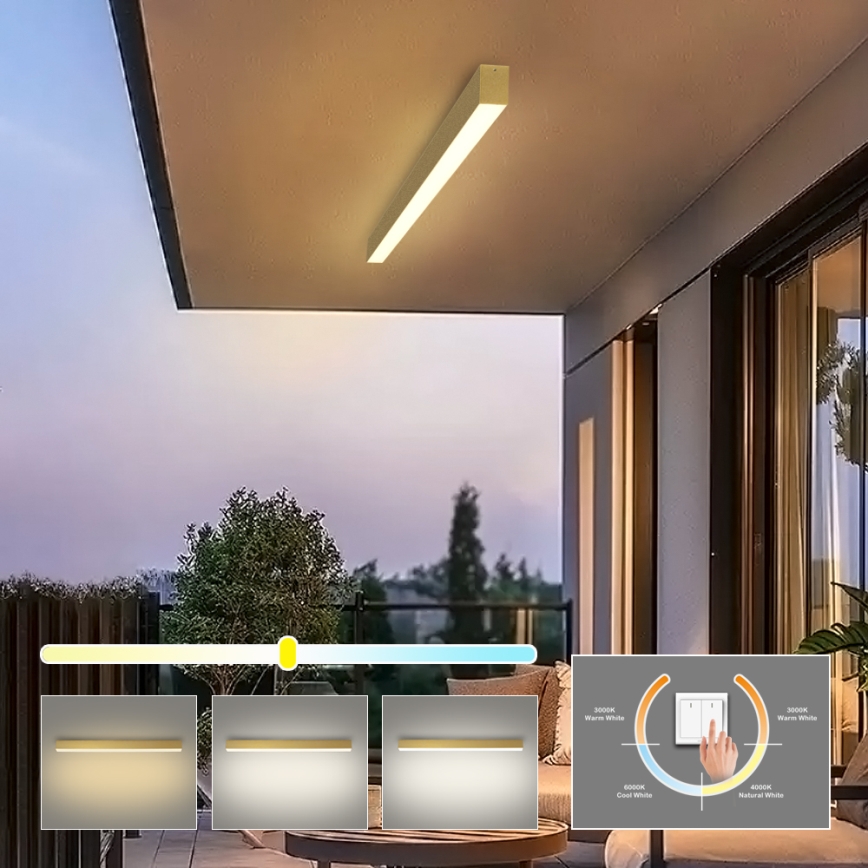 Brilagi - LED Badezimmer-Deckenleuchte SLEEKLINE LED/40W/230V 3000/4500/6000K goldfarben IP44