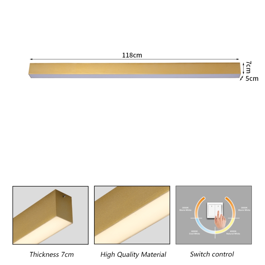 Brilagi - LED Badezimmer-Deckenleuchte SLEEKLINE LED/40W/230V 3000/4500/6000K goldfarben IP44