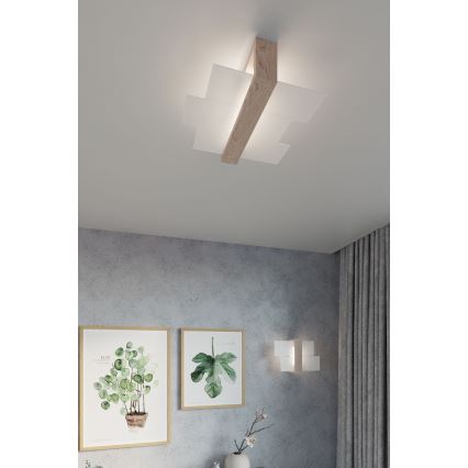 Brilagi -  LED-Deckenleuchte HERA 2xE27/7,5W/230V Holz