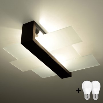 Brilagi -  LED-Deckenleuchte HERA 2xE27/7,5W/230V Wenge