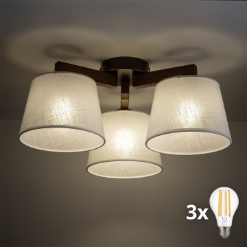 BRILAGI - LED-Deckenleuchte LATTE 3xE27/15W/230V Kiefer/beige
