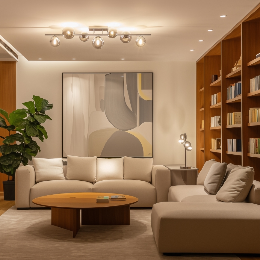 Brilagi - LED-Deckenleuchte MILLA 7xG9/3W/230V schwarz-chrom/rauchglas