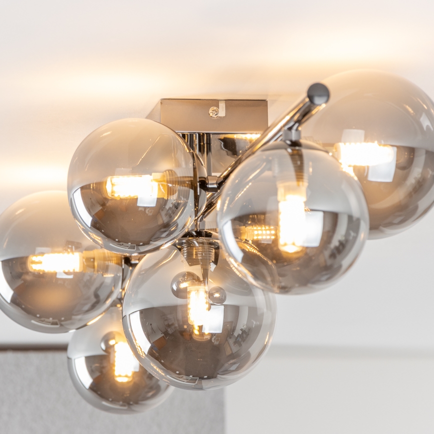 Brilagi - LED-Deckenleuchte MILLA 7xG9/3W/230V schwarz-chrom/rauchglas