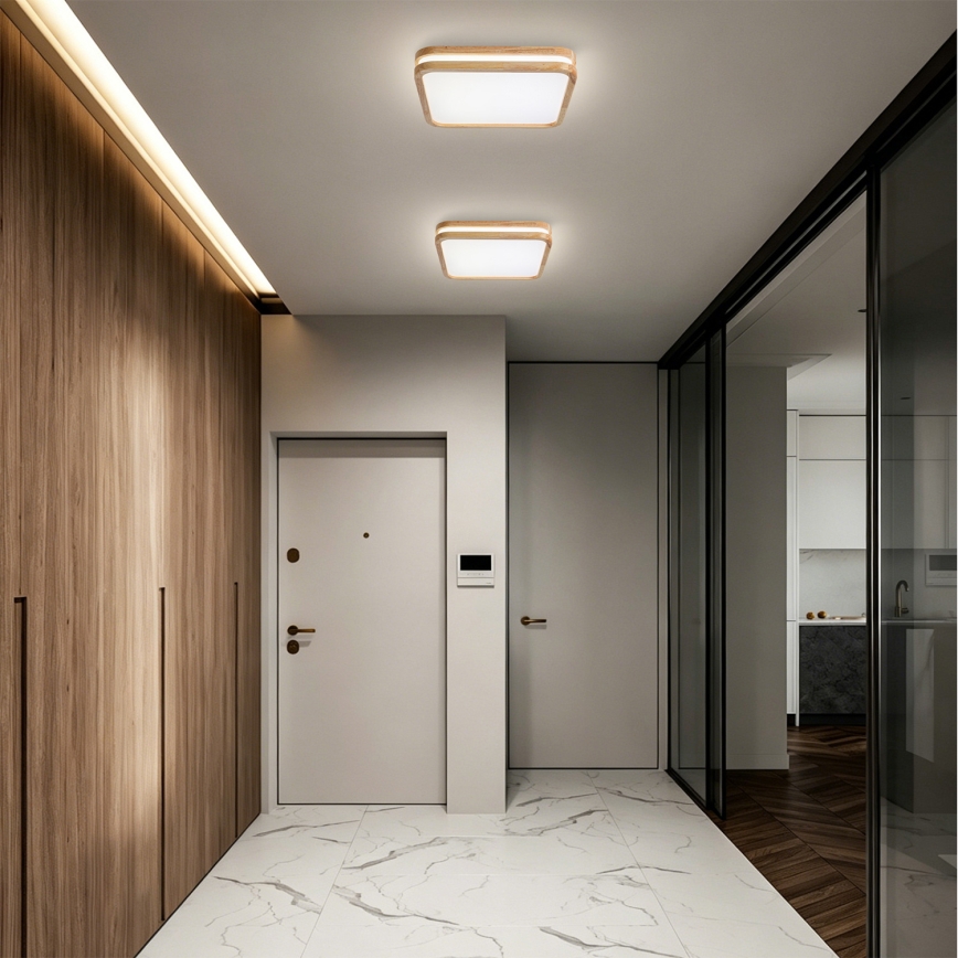 BRILAGI - LED-Deckenleuchte MOLINA SQUARE LED/32W/230V 3000/4000/6000K Eiche 30x30 cm