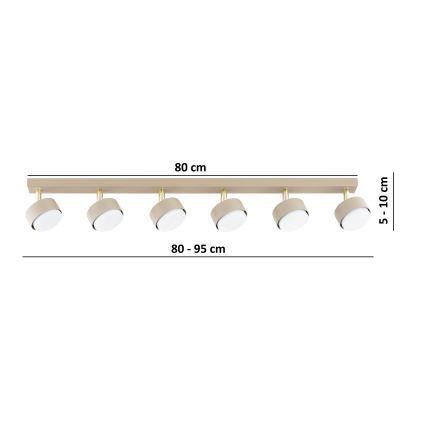 Brilagi - LED-Deckenleuchte MONO 6xGX53/30W/230V beige/gold