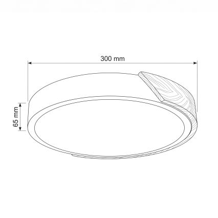 BRILAGI - LED Deckenleuchte PILANA LED/24W/230V Eiche/Gold Ø 30 cm