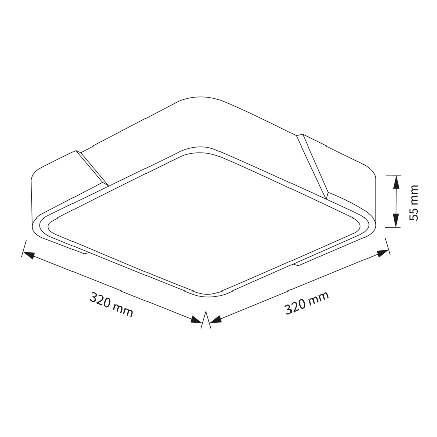 Brilagi - LED-Deckenleuchte PILANA LED/24W/230V Eiche/schwarz 32x32 cm