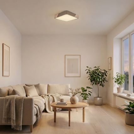 BRILAGI - LED Deckenleuchte PILANA SQUARE LED/24W/230V Eiche/Beige 32x32 cm