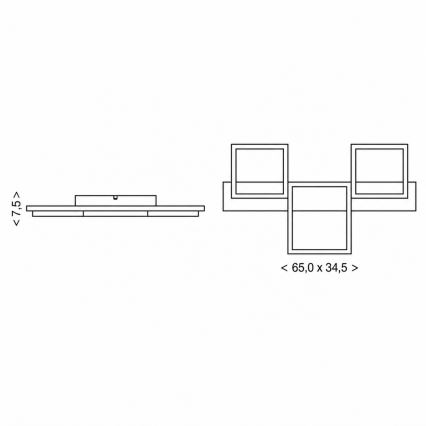 BRILAGI - LED-Deckenleuchte PLANK LED/30W/230V 4000K 34,5x65 cm Holz