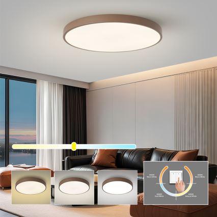 Brilagi - LED-Deckenleuchte POOL LED/100W/230V 3000/4000/6000K Ø 80 cm braun