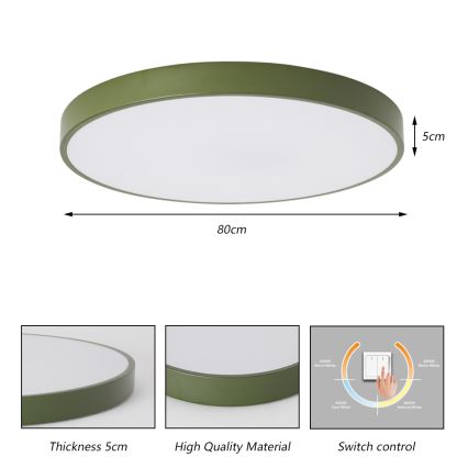 Brilagi - LED-Deckenleuchte POOL LED/100W/230V 3000/4000/6000K Ø 80 cm grün