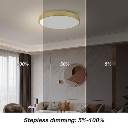 Brilagi - LED-Deckenleuchte POOL LED/100W/230V 3000/4000/6000K Ø 80 cm goldfarben