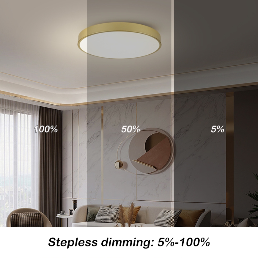 Brilagi - LED-Deckenleuchte POOL LED/100W/230V 3000/4000/6000K Ø 80 cm goldfarben