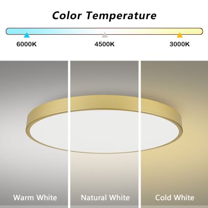 Brilagi - LED-Deckenleuchte POOL LED/128W/230V 3000/4000/6000K Ø 100 cm goldfarben