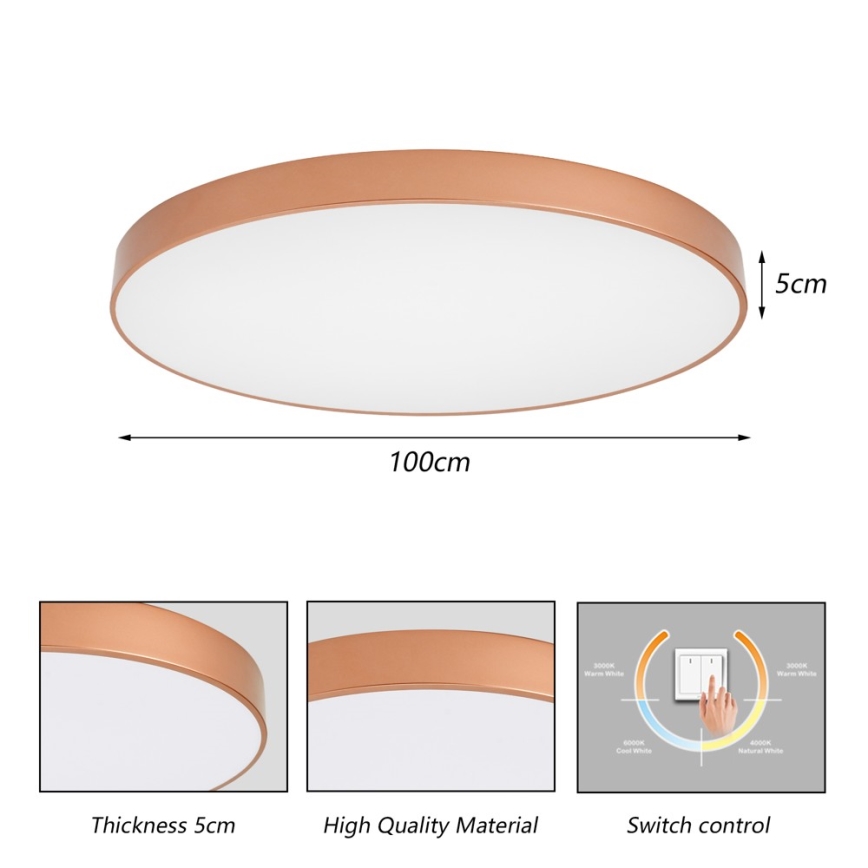 BRILAGI - LED Deckenleuchte POOL LED/128W/230V 3000/4000/6000K Ø 100 cm kupferfarben