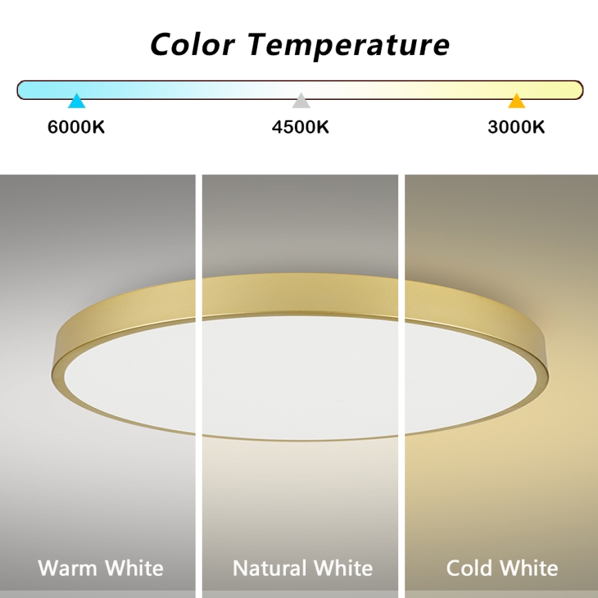 Brilagi - LED-Deckenleuchte POOL LED/180W/230V 3000/4000/6000K Ø 120 cm goldfarben