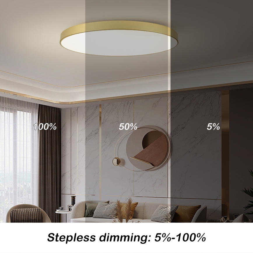 Brilagi - LED-Deckenleuchte POOL LED/180W/230V 3000/4000/6000K Ø 120 cm goldfarben