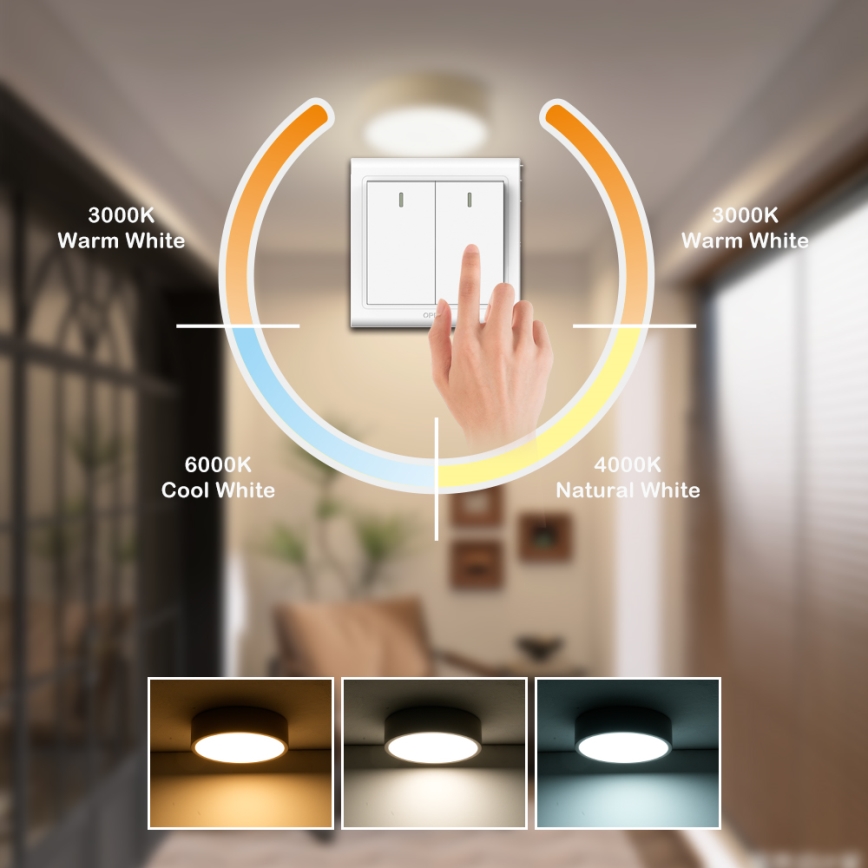 Brilagi - LED-Deckenleuchte POOL LED/18W/230V 3000/4500/6000K Ø 20 cm beige
