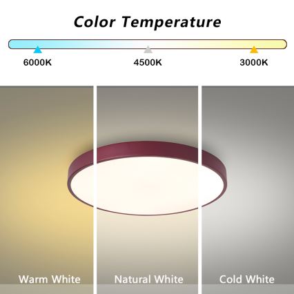 Brilagi - LED-Deckenleuchte POOL LED/36W/230V 3000/4000/6000K Ø 30 cm Burgunderrot