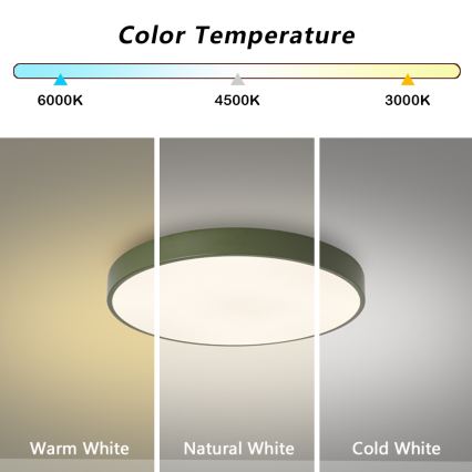 Brilagi - LED-Deckenleuchte POOL LED/36W/230V 3000/4000/6000K Ø 30 cm grün