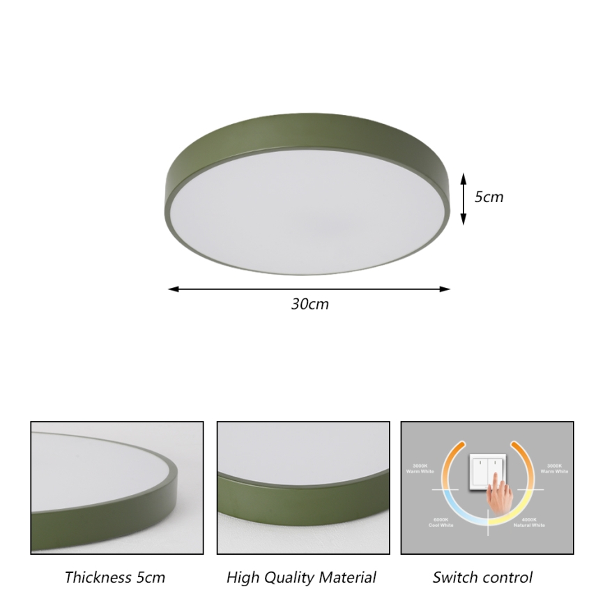 Brilagi - LED-Deckenleuchte POOL LED/36W/230V 3000/4000/6000K Ø 30 cm grün