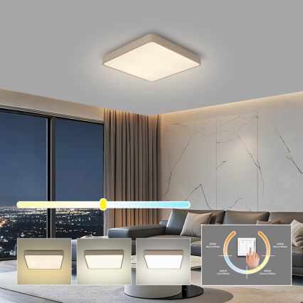 Brilagi - LED-Deckenleuchte POOL LED/36W/230V 3000/4000/6000K 40x40 cm beige