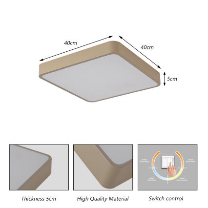 Brilagi - LED-Deckenleuchte POOL LED/36W/230V 3000/4000/6000K 40x40 cm beige
