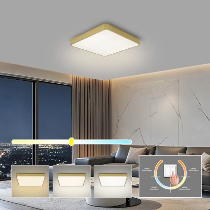 Brilagi - LED Deckenleuchte POOL LED/36W/230V 3000/4000/6000K 40x40 cm goldfarben