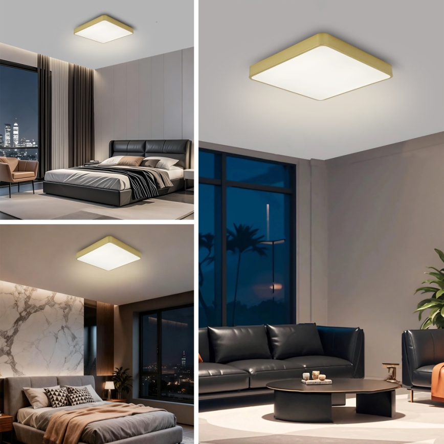 Brilagi - LED Deckenleuchte POOL LED/36W/230V 3000/4000/6000K 40x40 cm goldfarben