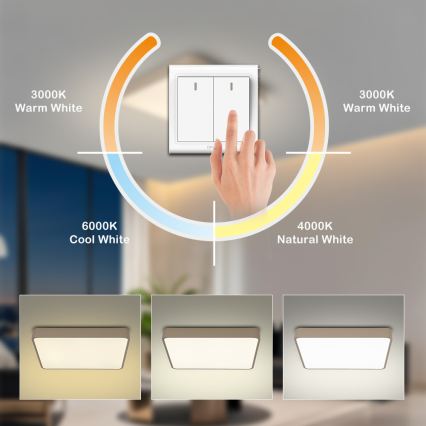 Brilagi - LED-Deckenleuchte POOL LED/36W/230V 3000/4500/6000K 40x40 cm beige