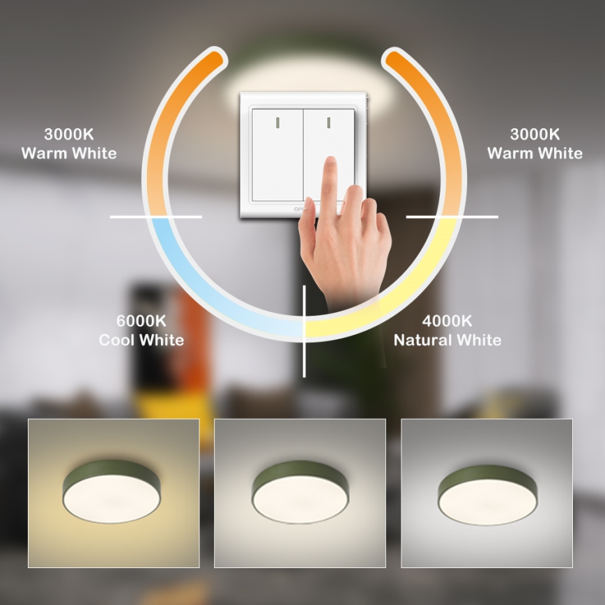 Brilagi - LED-Deckenleuchte POOL LED/48W/230V 3000/4000/6000K Ø 40 cm grün