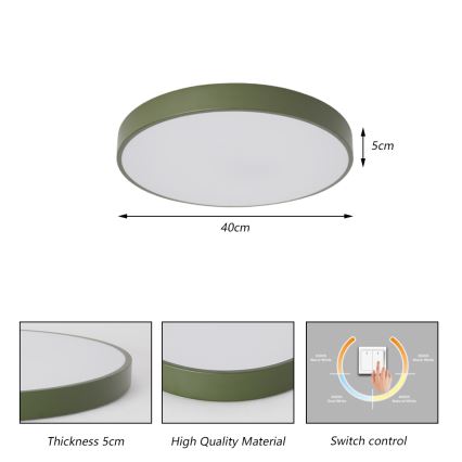 Brilagi - LED-Deckenleuchte POOL LED/48W/230V 3000/4000/6000K Ø 40 cm grün