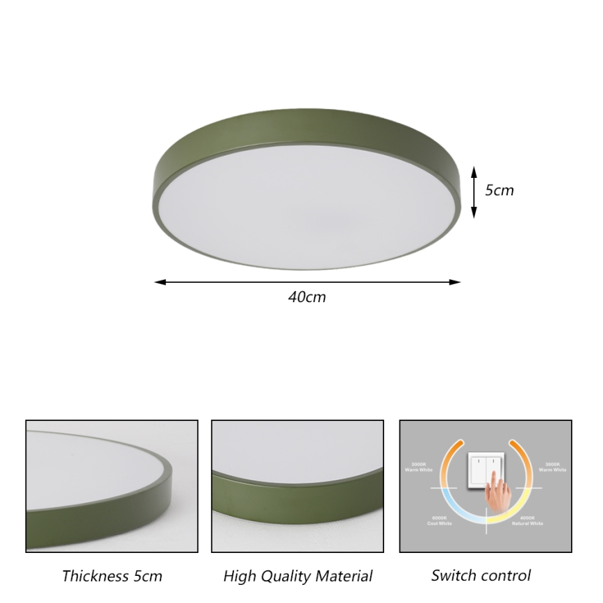 Brilagi - LED-Deckenleuchte POOL LED/48W/230V 3000/4000/6000K Ø 40 cm grün