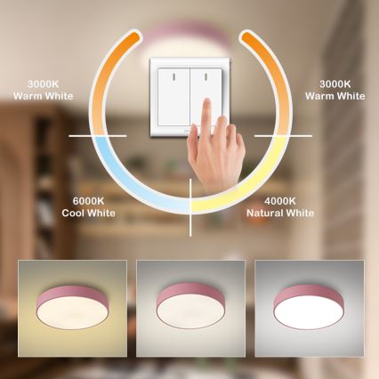 Brilagi - LED-Deckenleuchte POOL LED/48W/230V 3000/4000/6000K Ø 40 cm rosa