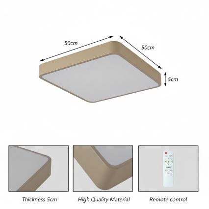 Brilagi - LED-Deckenleuchte POOL LED/48W/230V 3000/4000/6000K 50x50 cm beige