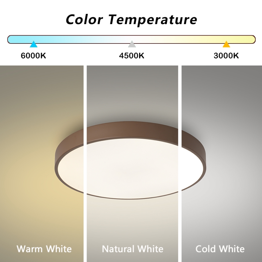 Brilagi - LED-Deckenleuchte POOL LED/60W/230V 3000/4000/6000K Ø 50 cm braun