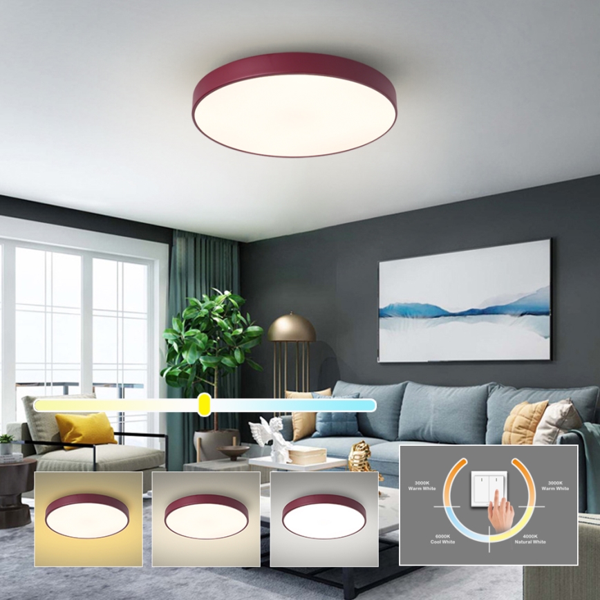 Brilagi - LED-Deckenleuchte POOL LED/60W/230V 3000/4000/6000K Ø 50 cm Burgunderrot