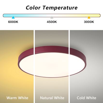 Brilagi - LED-Deckenleuchte POOL LED/60W/230V 3000/4000/6000K Ø 50 cm Burgunderrot