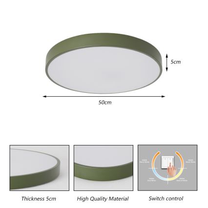 Brilagi - LED-Deckenleuchte POOL LED/60W/230V 3000/4000/6000K pr. 50 cm grün