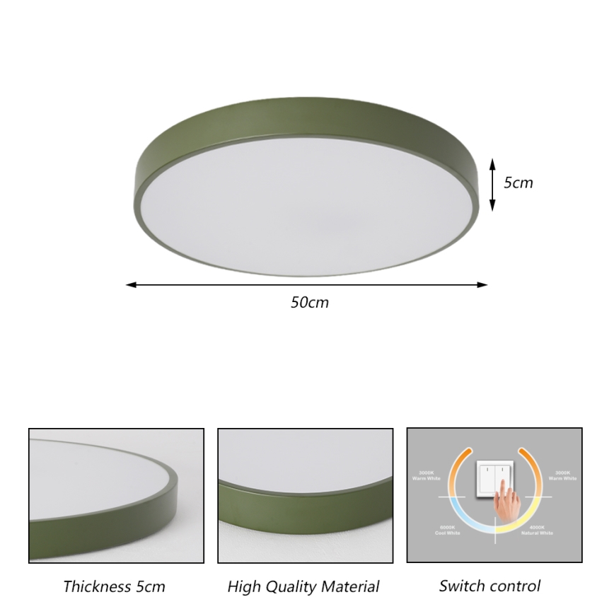 Brilagi - LED-Deckenleuchte POOL LED/60W/230V 3000/4000/6000K pr. 50 cm grün