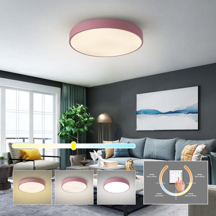 Brilagi - LED-Deckenleuchte POOL LED/60W/230V 3000/4000/6000K Ø 50 cm rosa