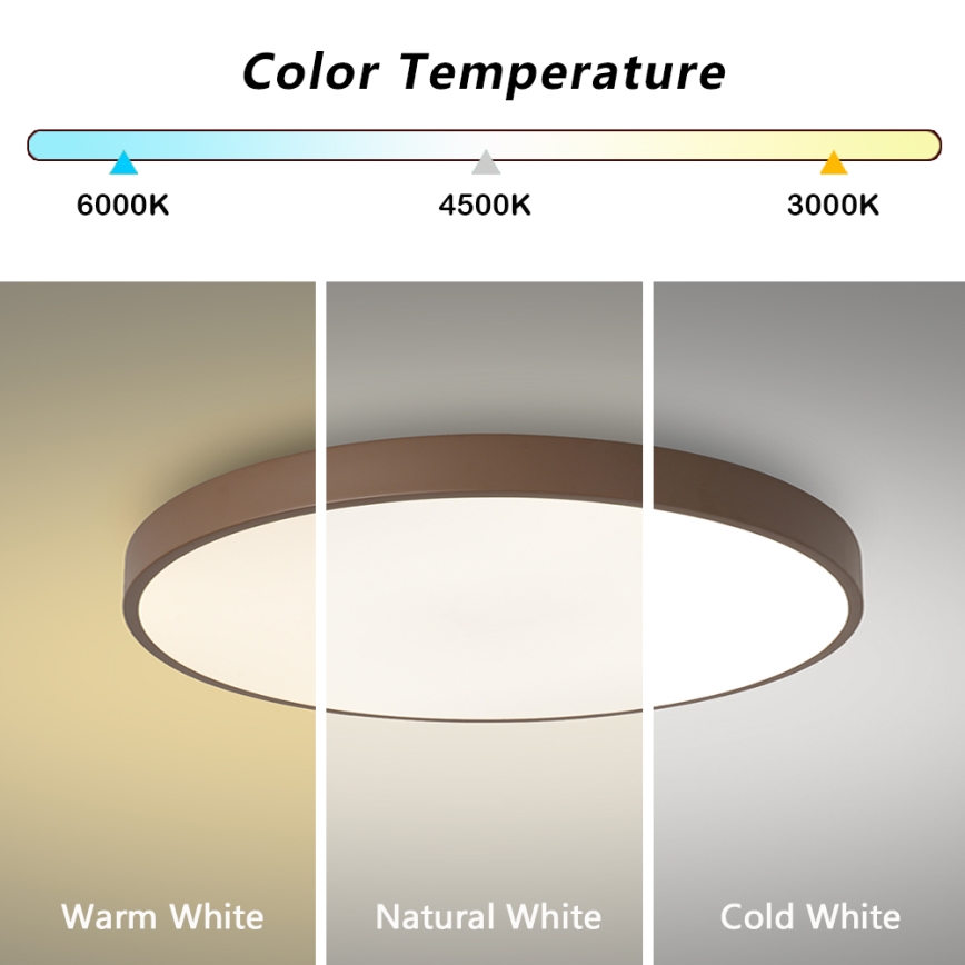 Brilagi - LED-Deckenleuchte POOL LED/60W/230V 3000/4000/6000K Ø 60 cm braun