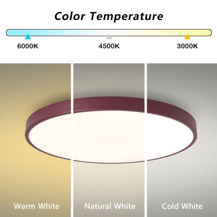 Brilagi - LED-Deckenleuchte POOL LED/60W/230V 3000/4000/6000K Ø 60 cm burgunderrot