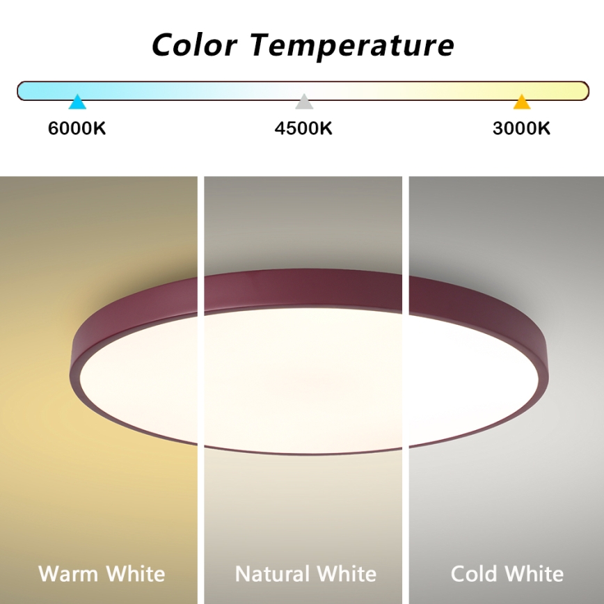 Brilagi - LED-Deckenleuchte POOL LED/60W/230V 3000/4000/6000K Ø 60 cm burgunderrot