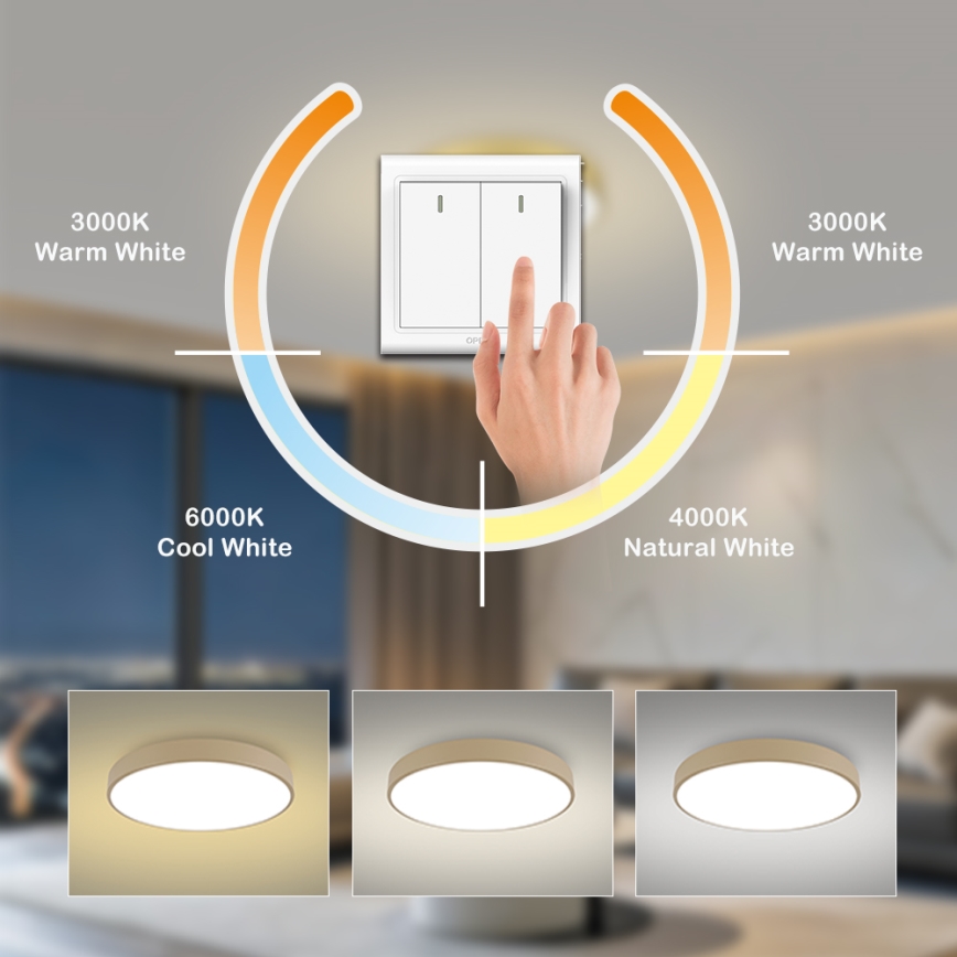 Brilagi - LED-Deckenleuchte POOL LED/60W/230V 3000/4500/6000K Ø 60 cm, beige