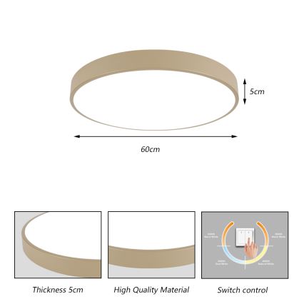 Brilagi - LED-Deckenleuchte POOL LED/60W/230V 3000/4500/6000K Ø 60 cm, beige